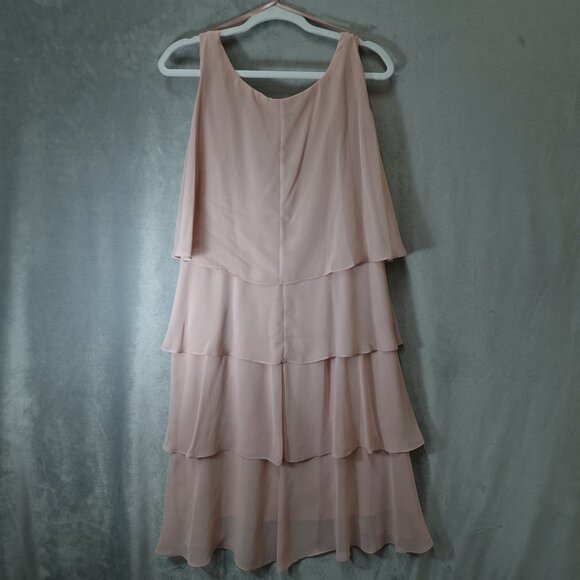 Ignite Evenings New York Dress Womens 16 Formal Tiered Blush Pink Easter Spring - Picture 3 of 10